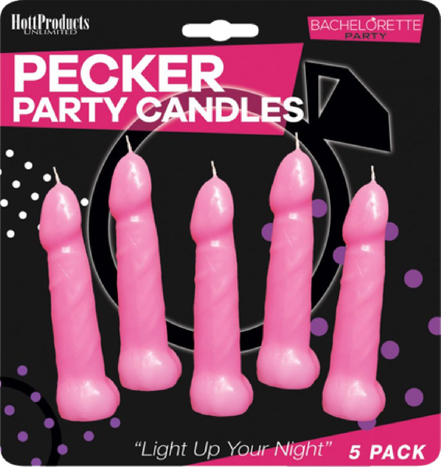 Bachelorette Pecker Party Pink Candles 5pk