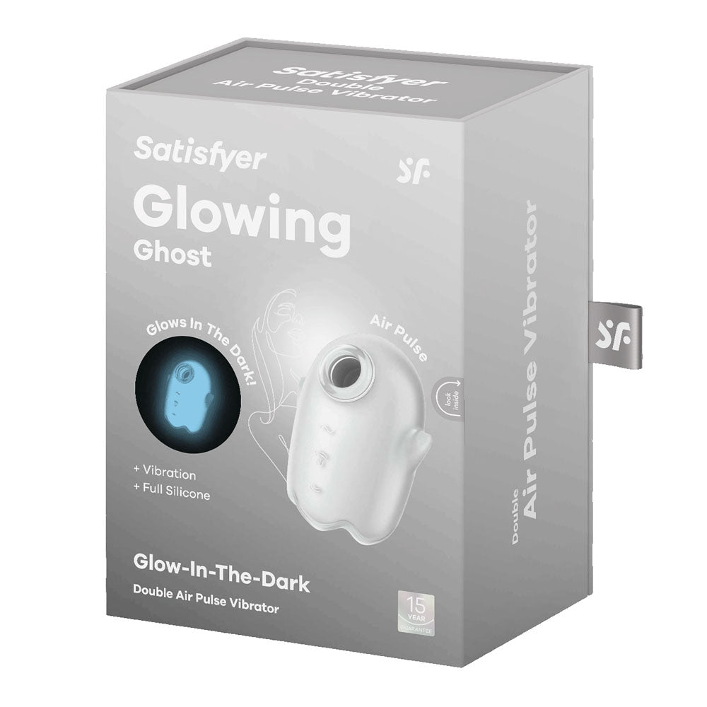 Satisfyer Glowing Ghost - White - Glow in Dark White USB Rechargeable Air Pulse Stimulator