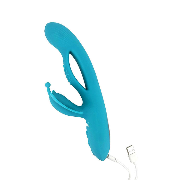 Adam & Eve BUTTERFLY EMBRACE - Blue - Blue 24.1 cm USB Rechargeable Butterfly Vibrator