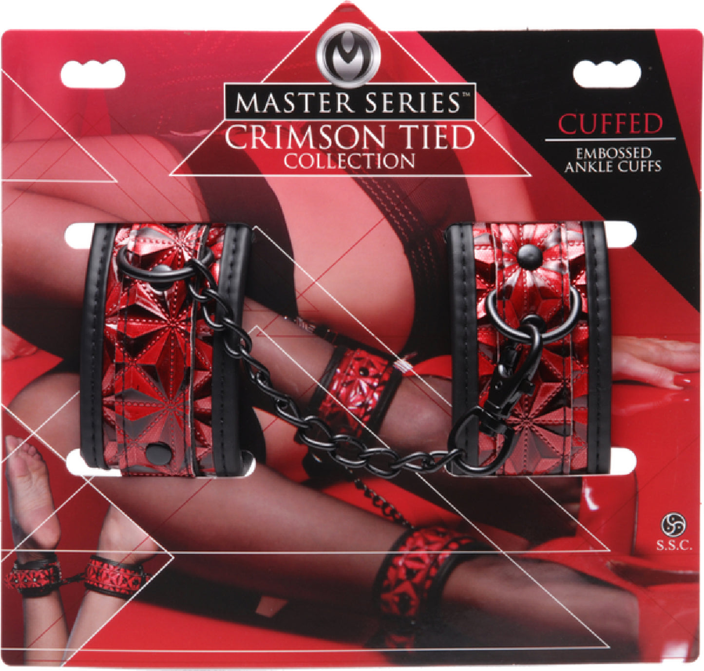 Crimson Tied Embossed Ankle Cuffs