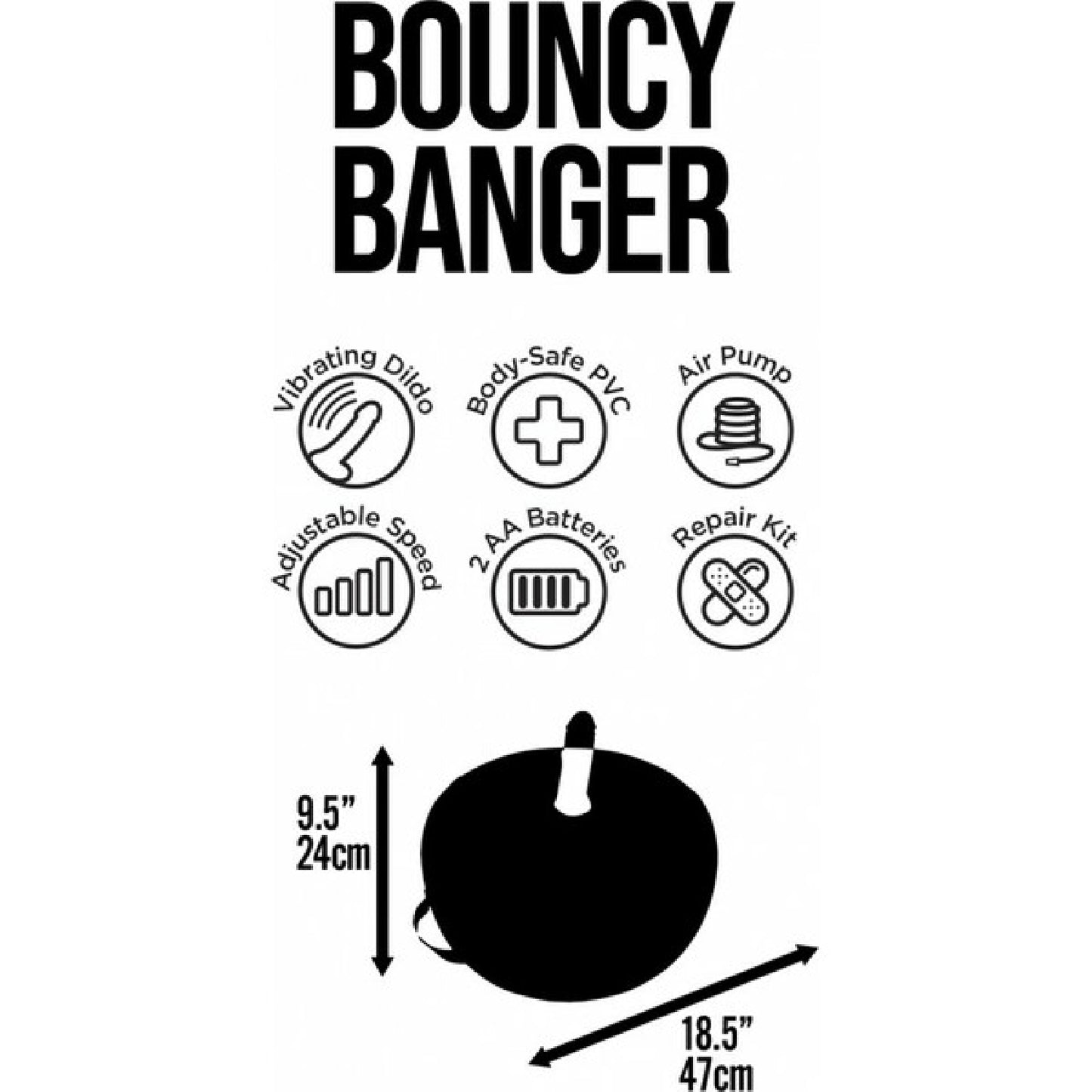 Bouncy Banger Inflatable Vibrating Dildo