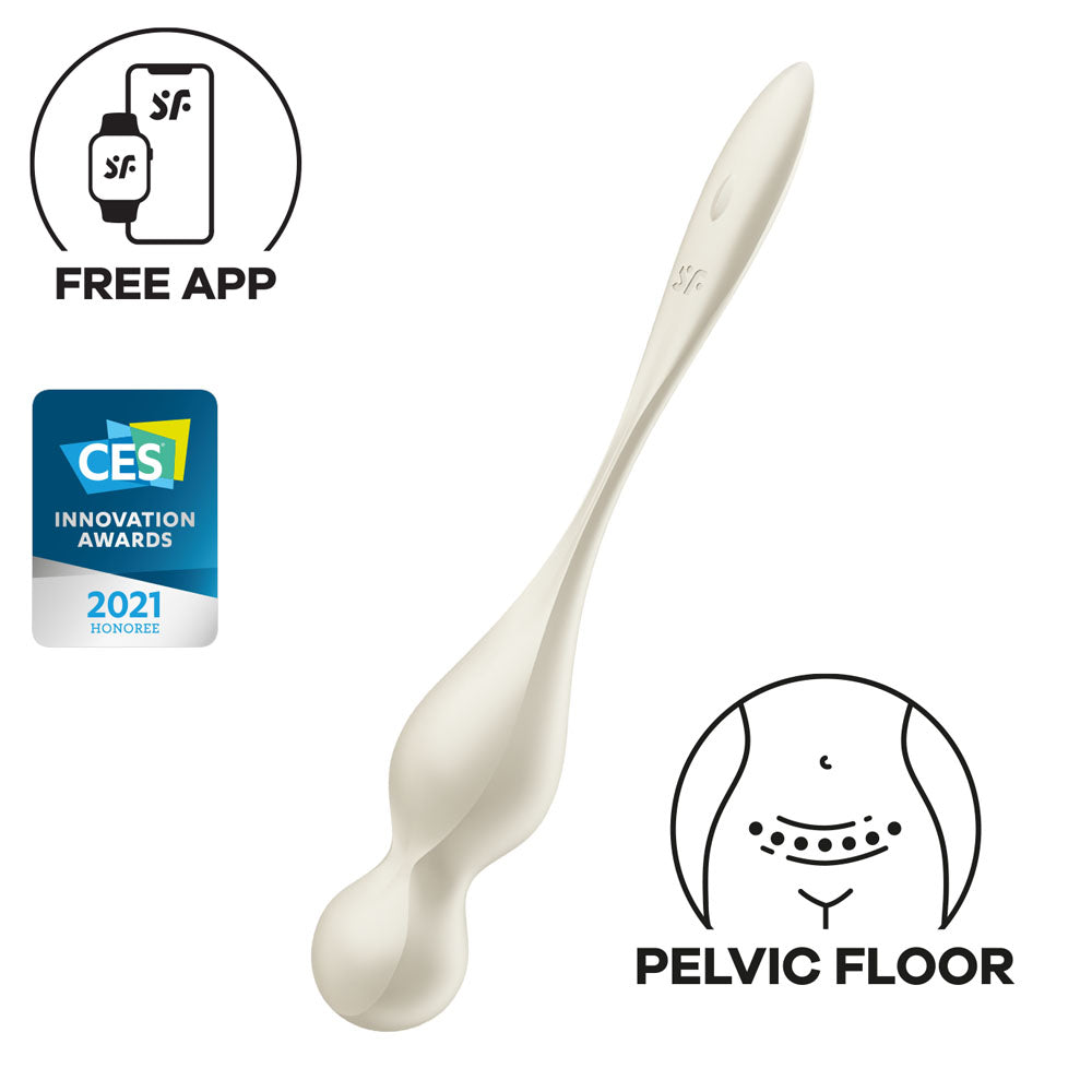 Satisfyer Love Birds 1 - White - White USB Rechargeable Pelvic Floor Trainer with App Control