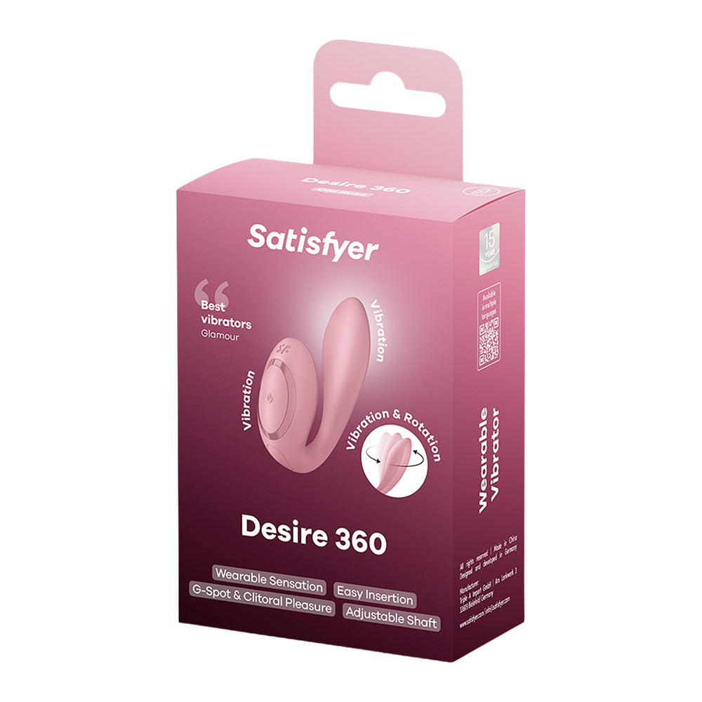 Satisfyer Desire 360 - Pink USB-C Rechargeable Rotating Wearable Vibrator