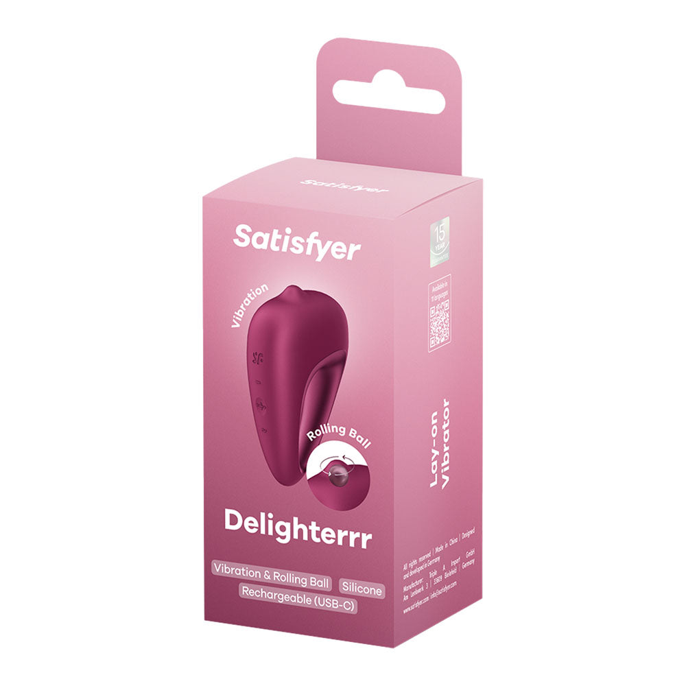 Satisfyer Delighterrr - Berry USB-C Rechargeable Stimulator with Rolling Ball