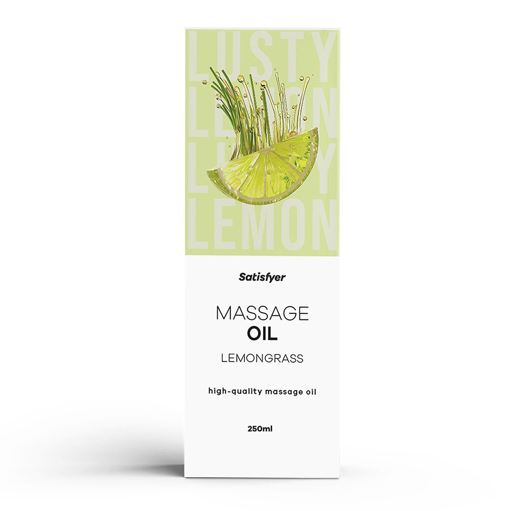Satisfyer Massage Oil 250 ml Lemongrass - Lemongrass Scented Massage Oil - 250 ml Bottle