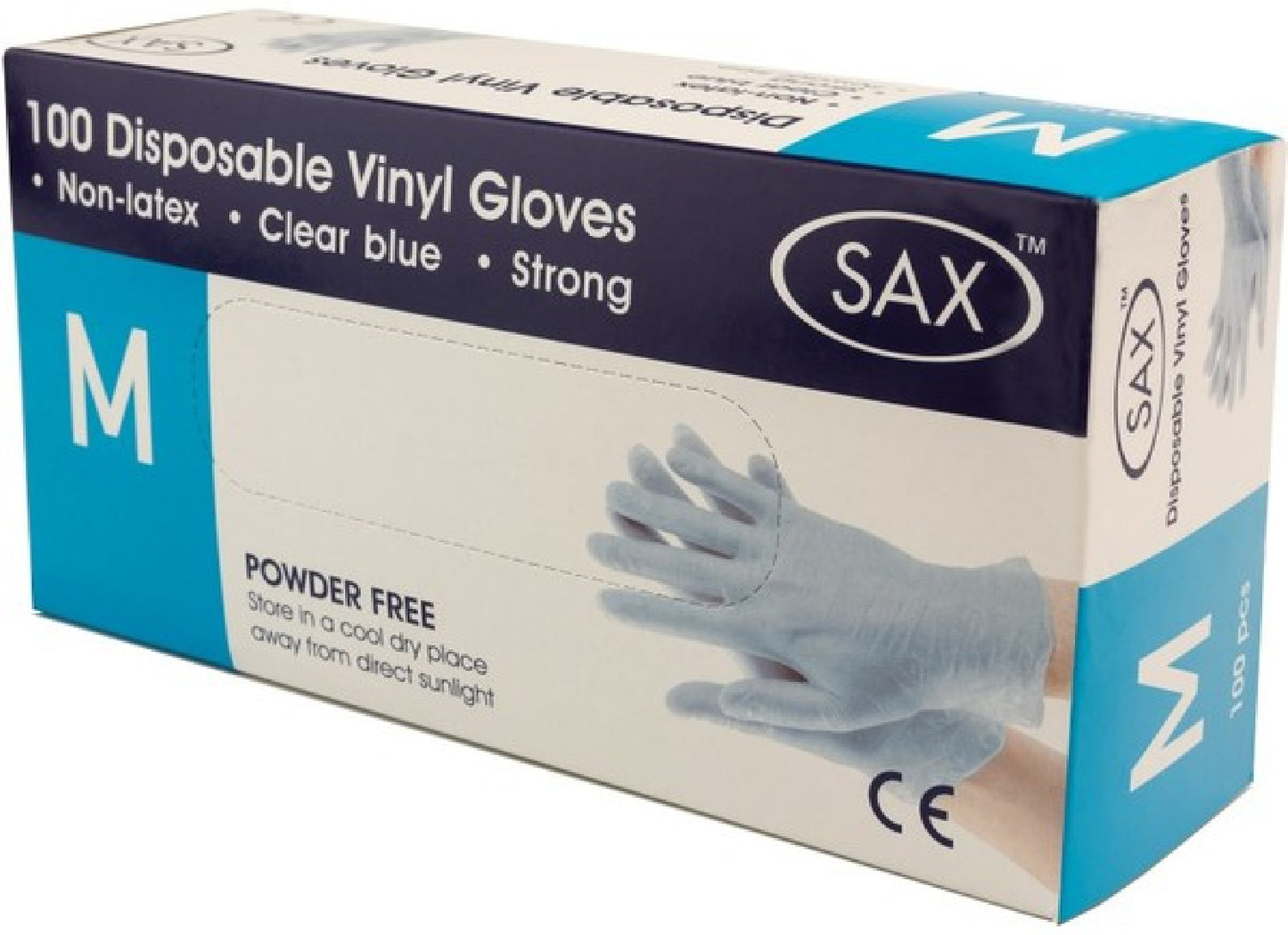 100 X Disposable Vinyl Gloves - Blue