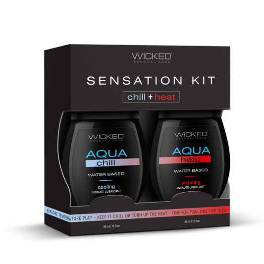Wicked Sensation Kit - Warming & Cooling Water Based Lubricants - 2 Pack of 45 ml Bottles