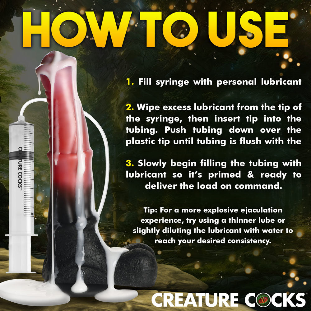 Creature Cocks Centaur Explosion - Pink/Black 24.5 cm Squirting Fantasy Dildo