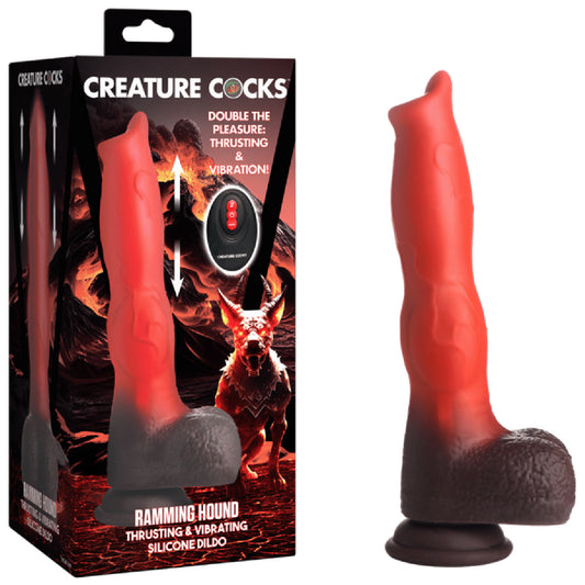 Ramming Hound Thrusting & Vibrating Silicone Dildo