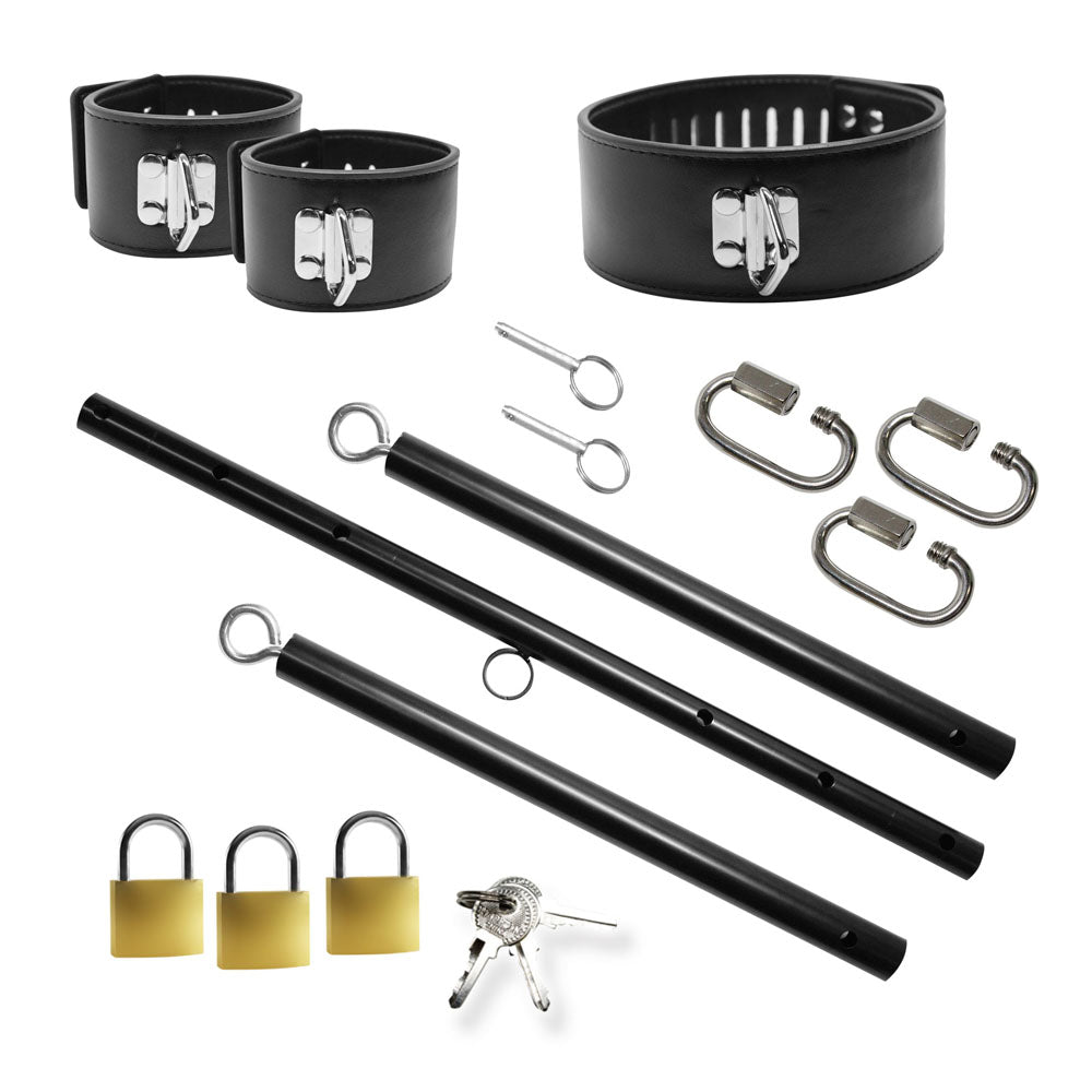 Master Series Dominion Bar - Black Adjustable Spreader Bar with Collar