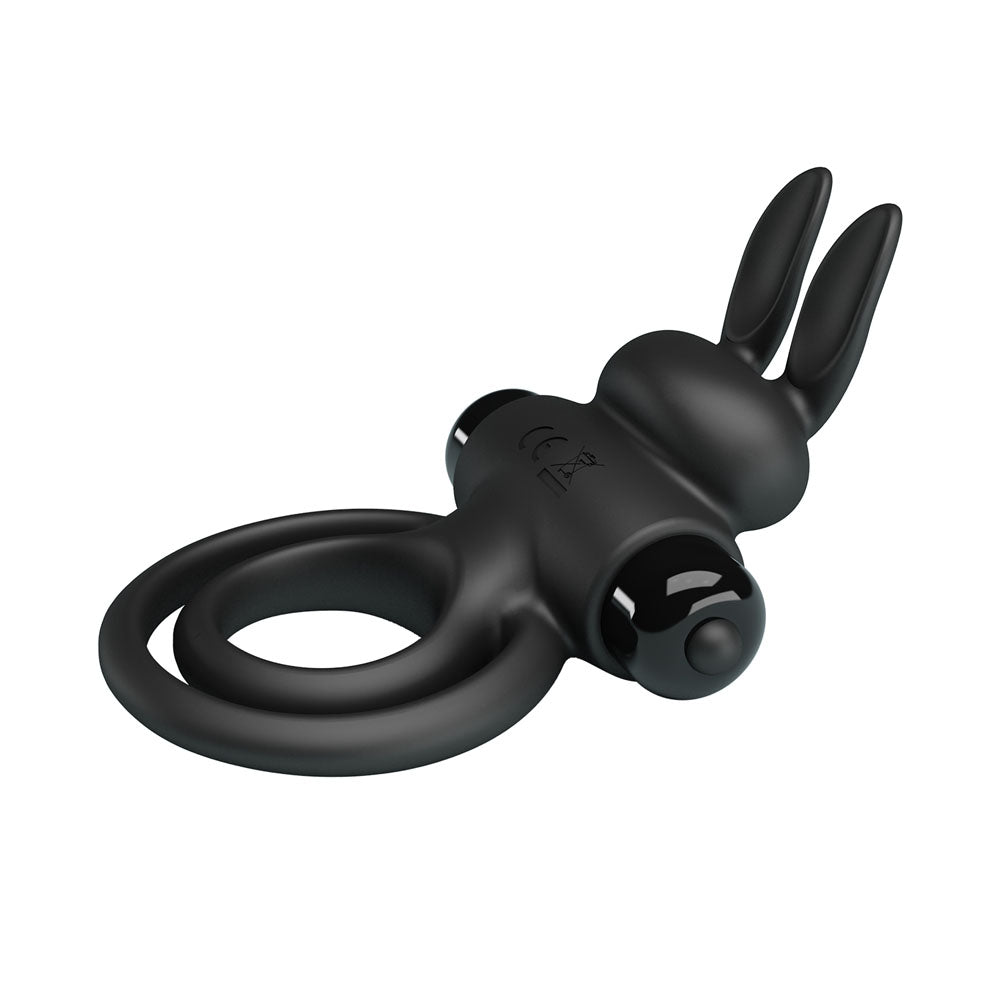 Party Up LAWRENCE Vibrating Cock Ring - Black Vibrating Cock & Balls Ring