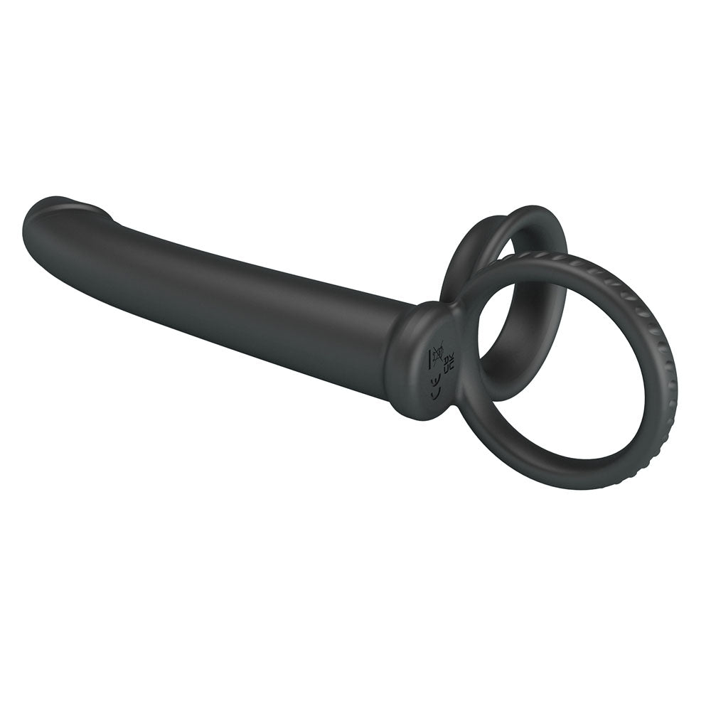 Party Up MARTIN Double Penetrator - Black Cock & Ball Rings with Double Penetrator