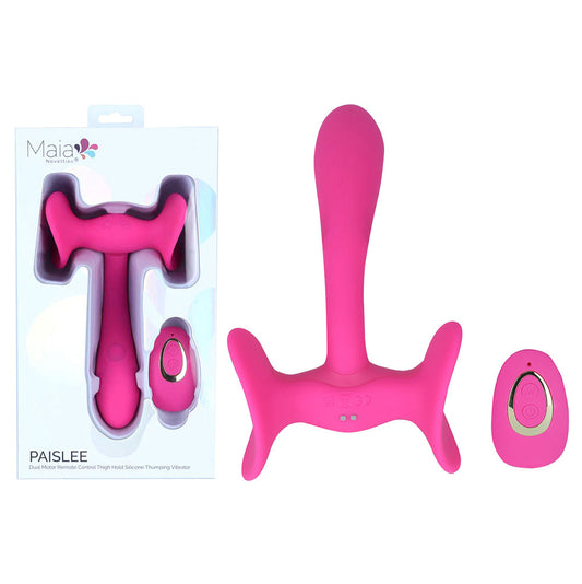 Maia PAISLEE - Pink 16.5 cm USB Rechargeable Thigh Hold Vibrator with Wireless Remote