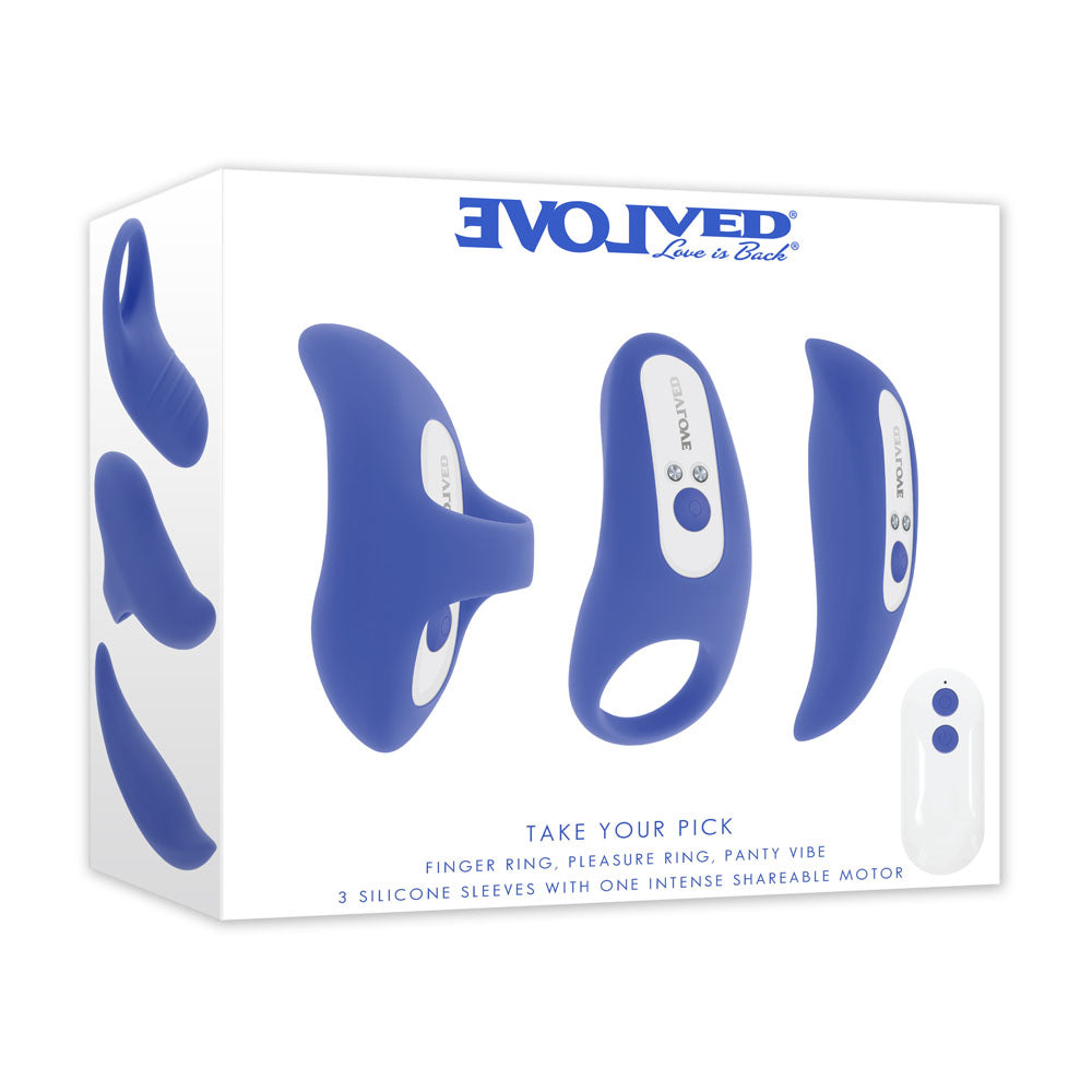 Evolved TAKE YOUR PICK - Rechargeable Bullet with 3 Interchargeable Sleeves