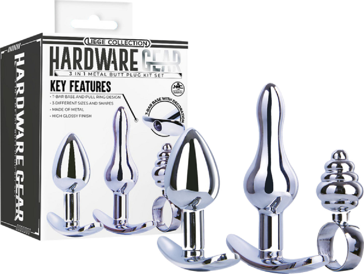 3 in 1 Metal Butt Plug Kit Set