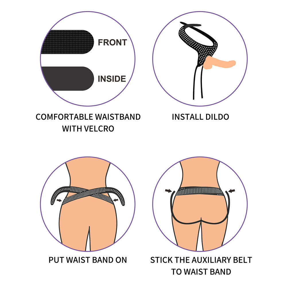 Ingen Easy Strap-On Harness - Black Adjustable Strap-On Harness (No Probe Included)
