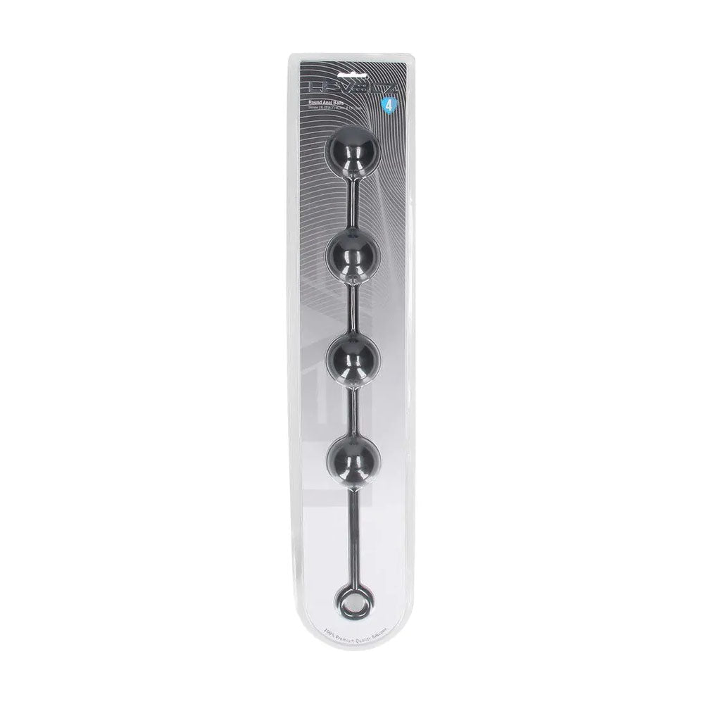 LEVELZ Round Anal Balls - XL - 50mm - Black 46.5 cm XL Anal Beads