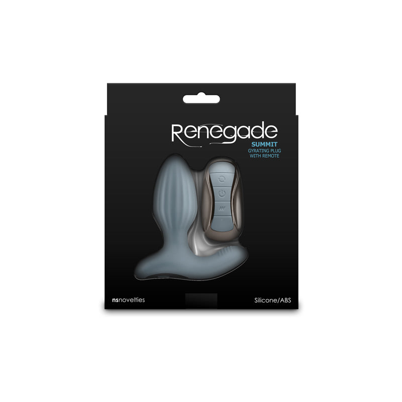 Renegade Summit - Grey - Grey 10.2 cm USB Rechargeable Vibrating Butt Plug with Remote