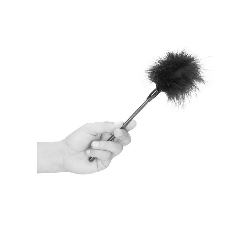 OUCH! Black & White Feather Tickler - Black Feather Crop