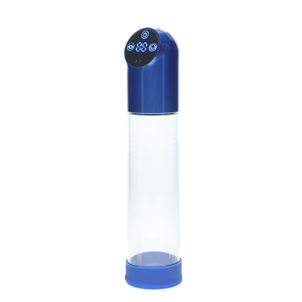 PUMPED Automatic Waterproof Pump - Metal Blue - Blue/Clear USB Rechargeable Automatic Penis Pump