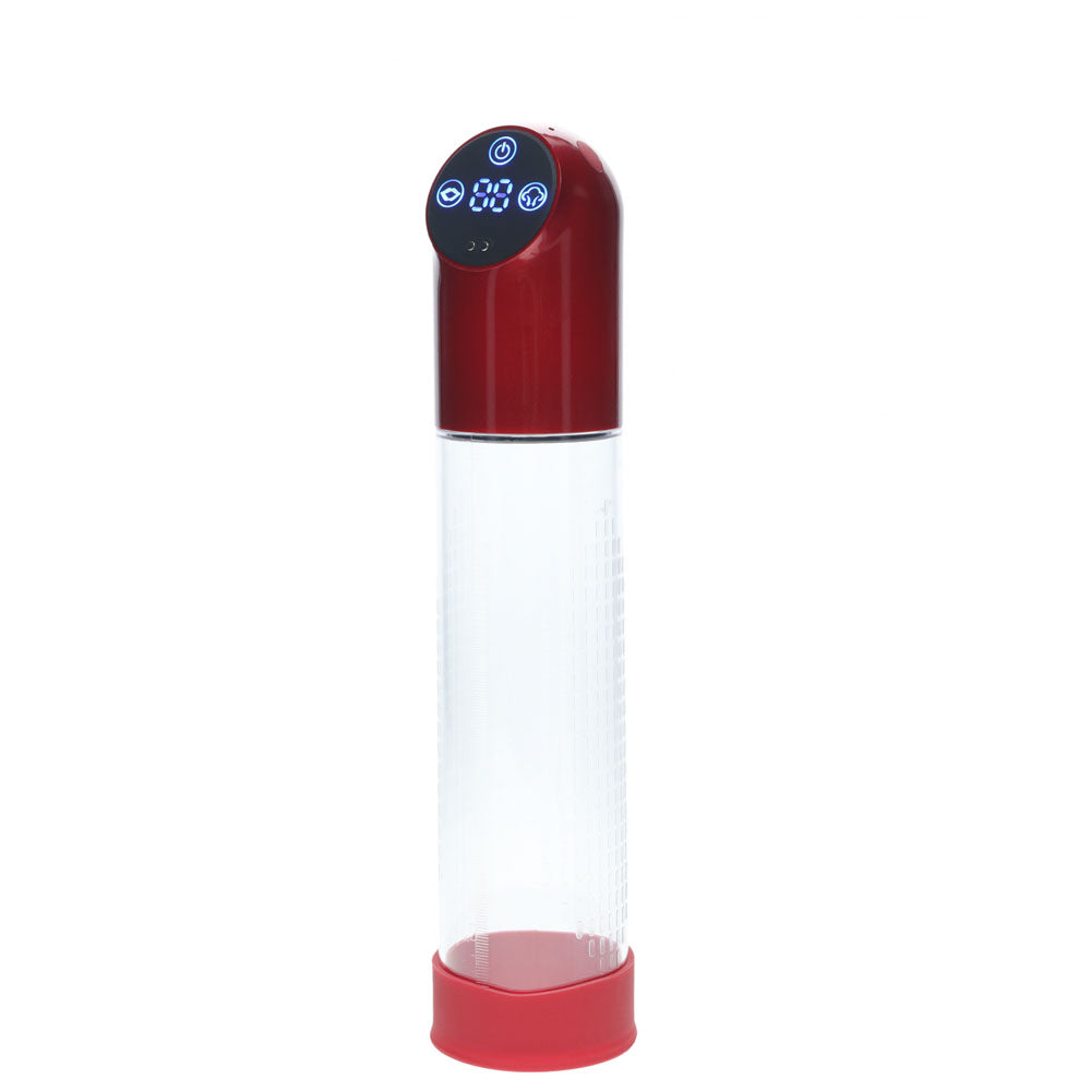 PUMPED Automatic Waterproof Pump - Metal Red - Red/Clear USB Rechargeable Automatic Penis Pump