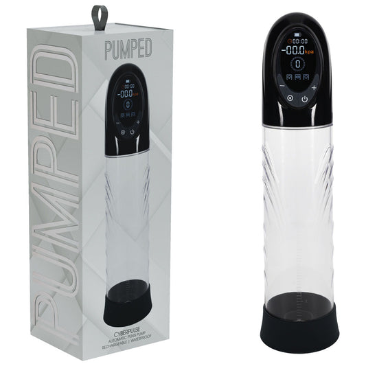 PUMPED CyberPulse Automatic Penis Pump - Black - Black/Clear USB Rechargeable Auto Penis Pump