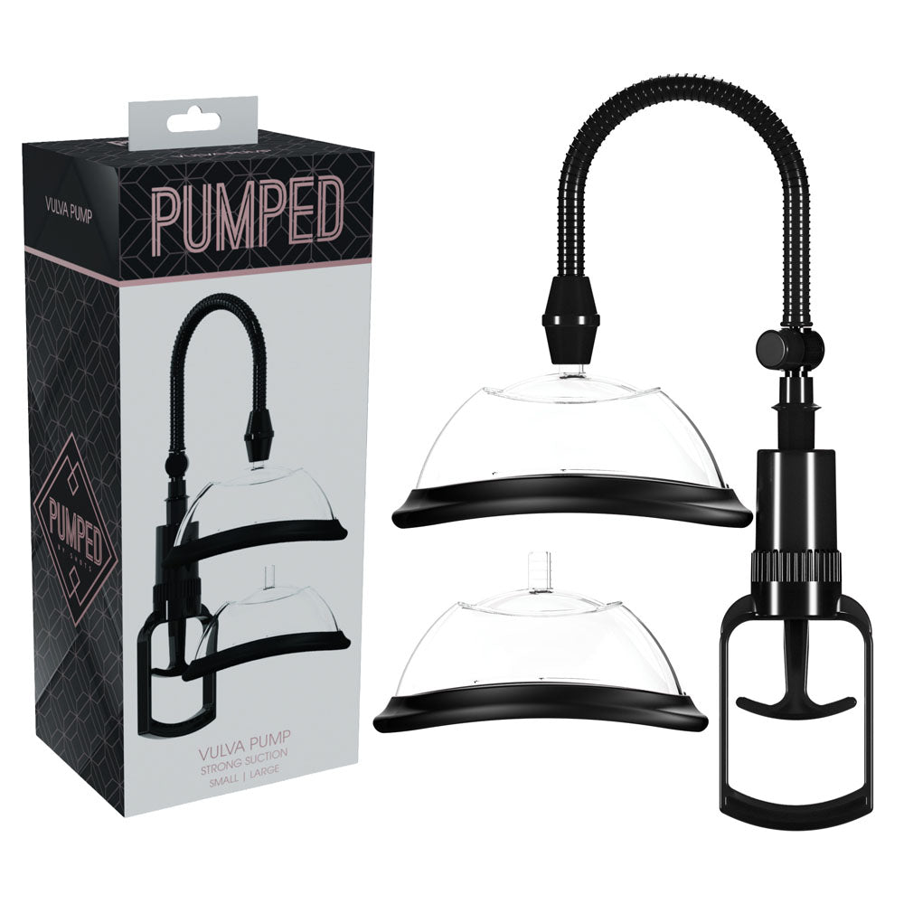 Pumped Vulva Pump - Black - Black Vagina Pump with 2 Cups