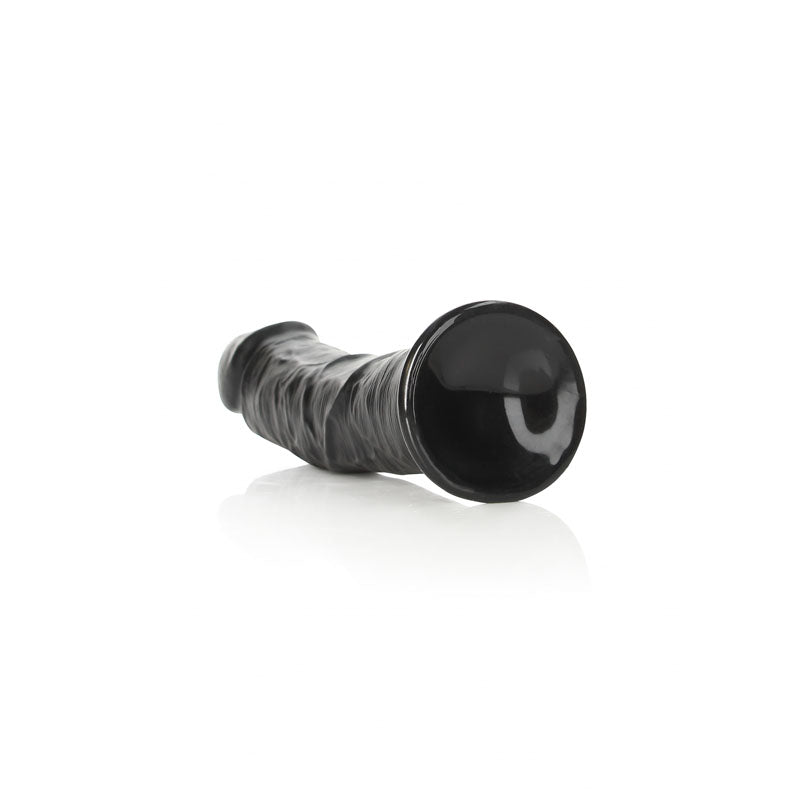 REALROCK Realistic Regular Curved Dildo with Suction Cup - 23 cm - Black 23 cm (9'') Dong