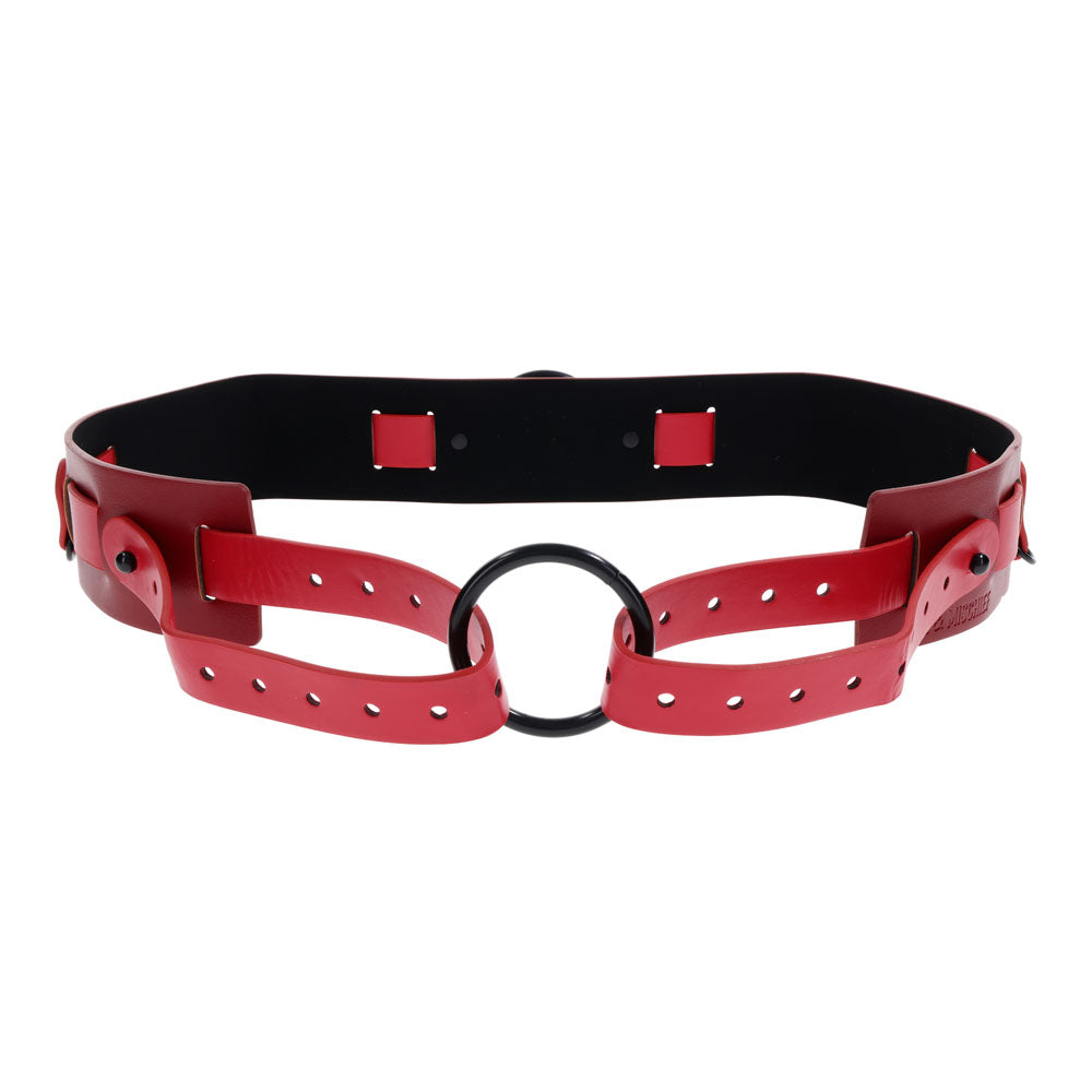 S&M Exs & Ohs Bound and Belted - Red Bondage Belt