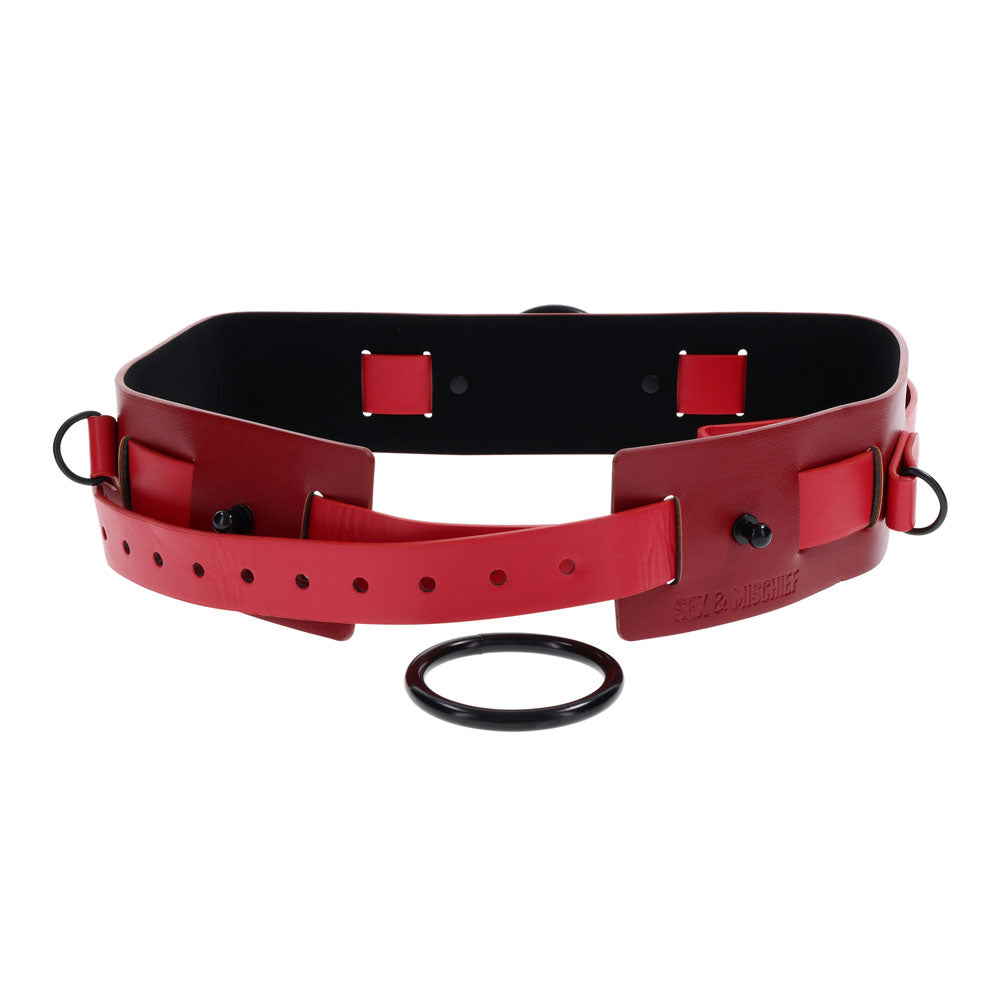 S&M Exs & Ohs Bound and Belted - Red Bondage Belt