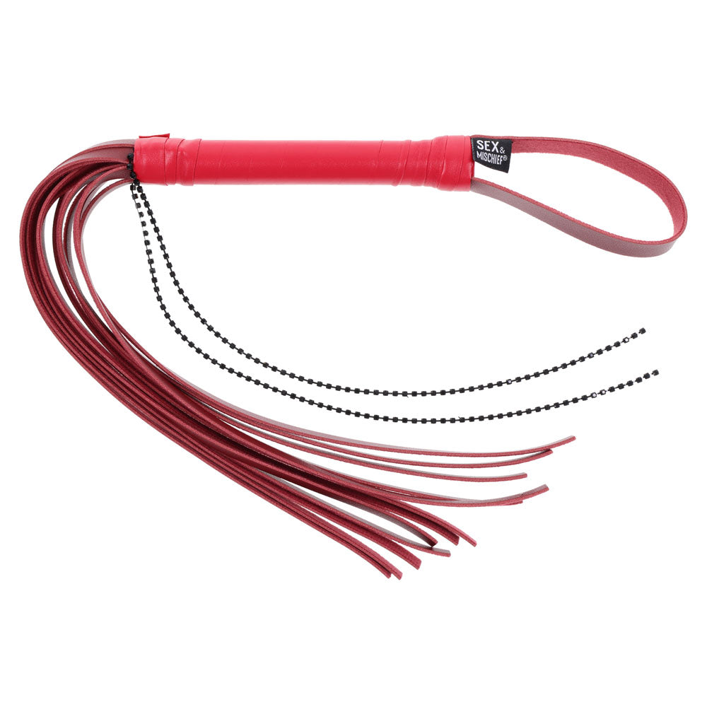 Sex & Mischief Exs & Ohs Crystal Flogger - Red Flogger Whip