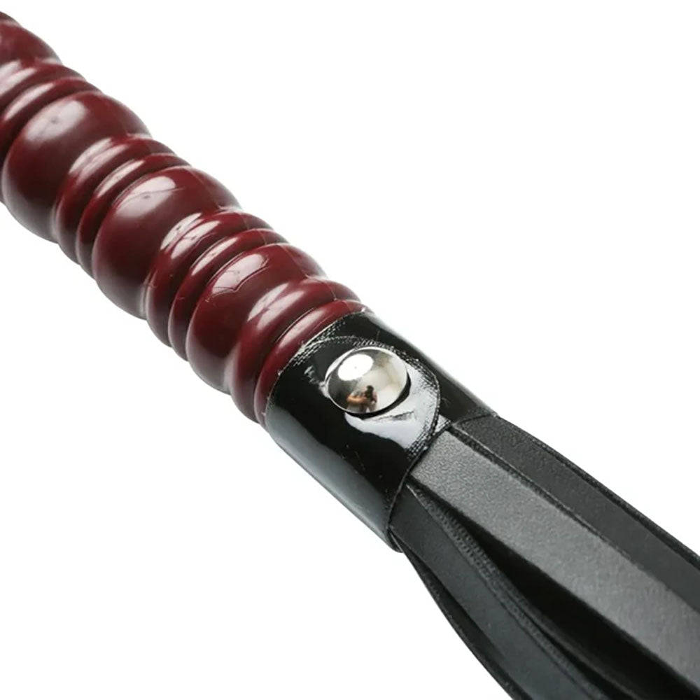 Sex & Mischief Mahogany Flogger - 76 cm Flogger Whip with Wooden Handle