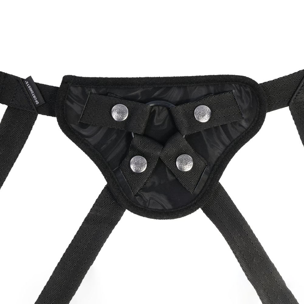 SPORTSHEETS Velvet Noir Strap On - Black Adjustable Strap-On Harness (No Probe Included)