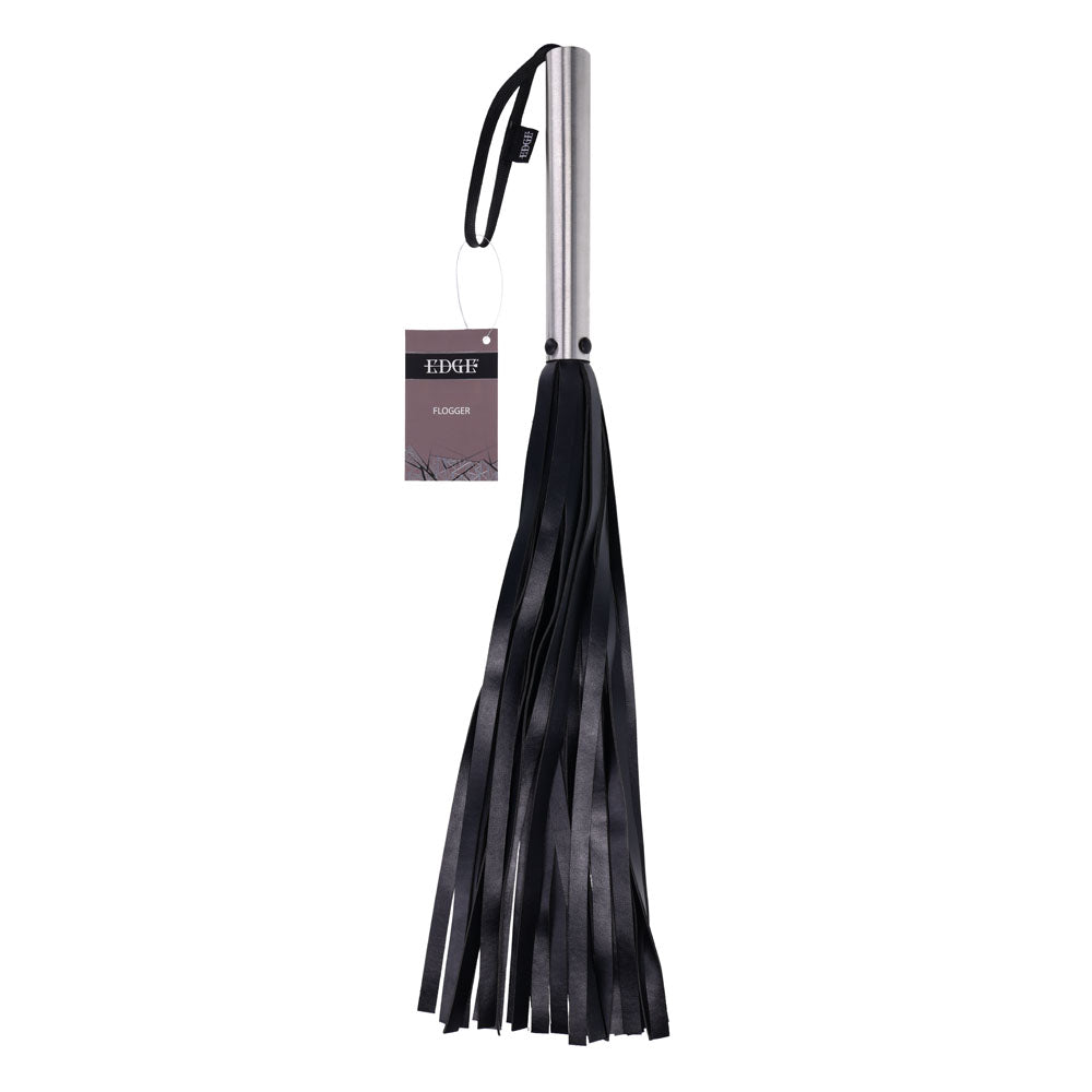EDGE Flogger - Black Flogger Whip with Metal Handle