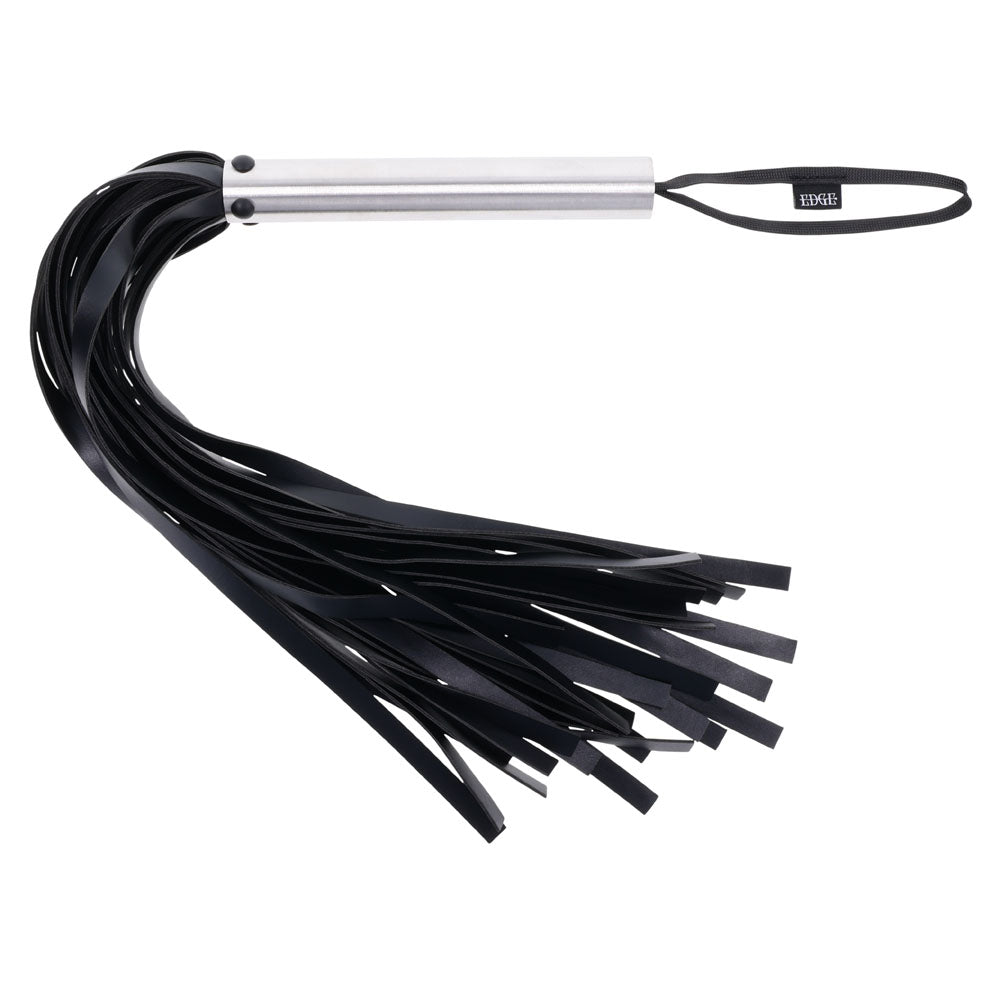 EDGE Flogger - Black Flogger Whip with Metal Handle
