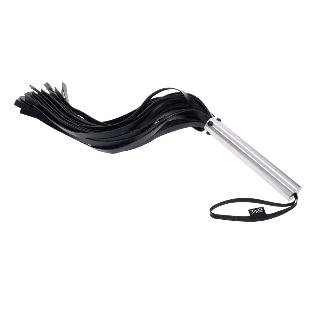 EDGE Flogger - Black Flogger Whip with Metal Handle
