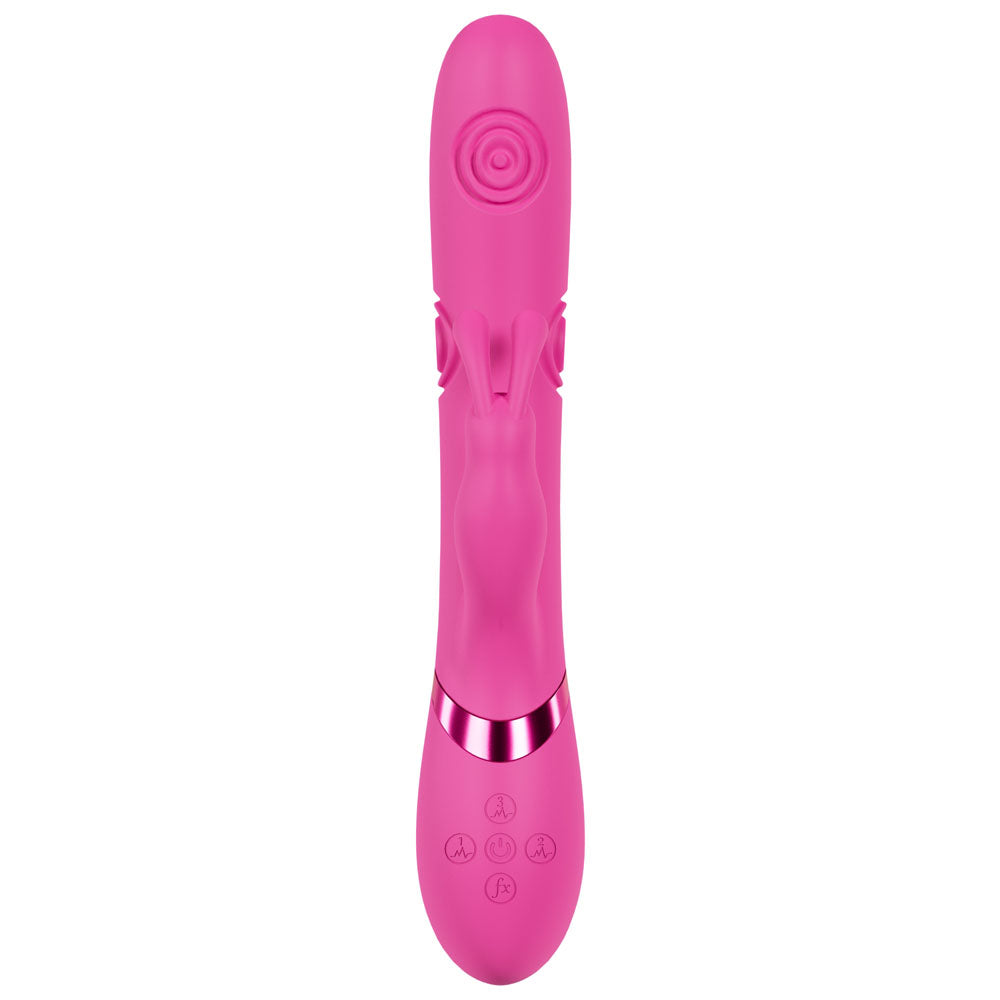 VIVE Mimi - Pink - Pink 25 cm USB Rechargeable Vibrating & Tapping Rabbit Vibrator