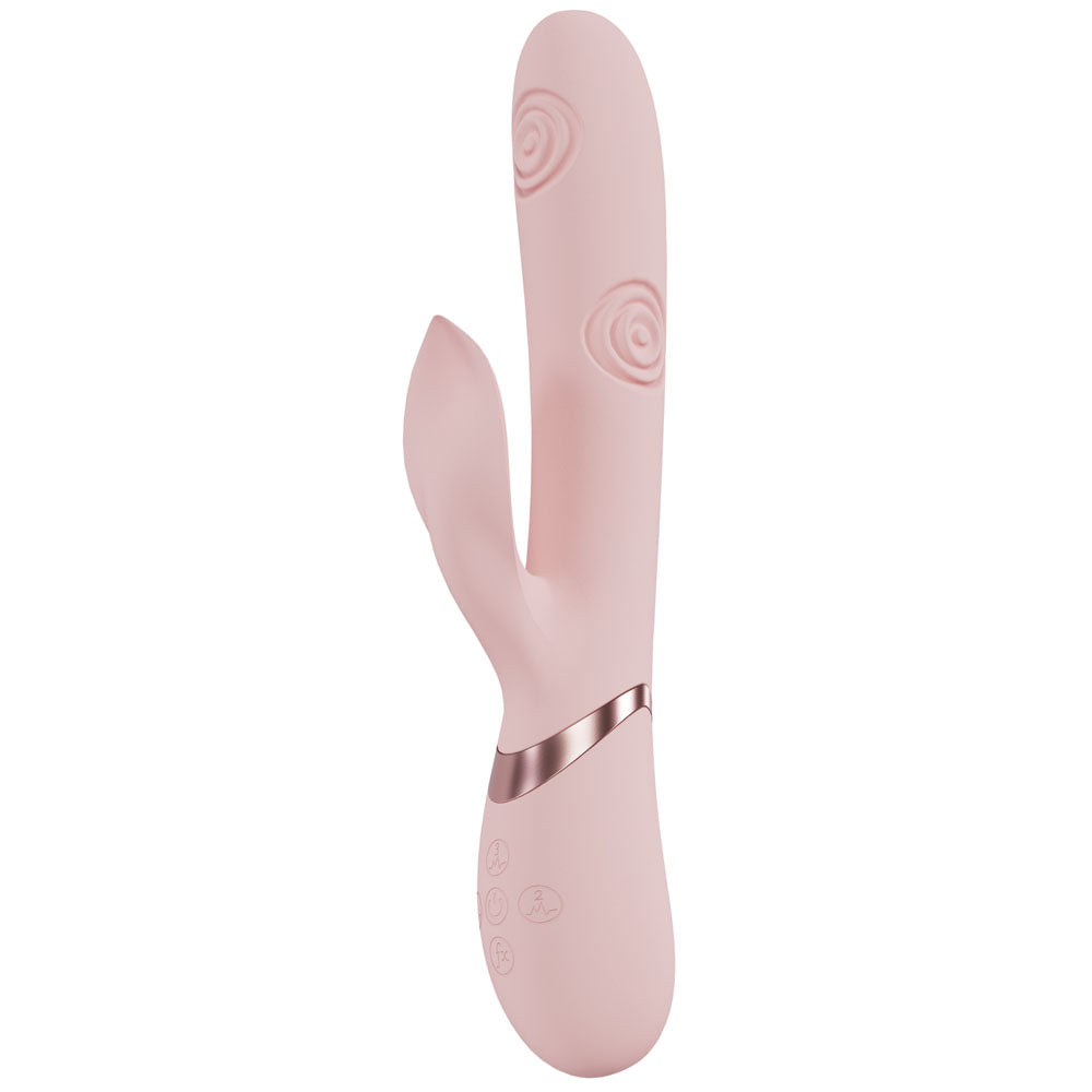 VIVE Fronda - Pink - Pink 25 cm USB Rechargeable Tapping Rabbit Vibrator