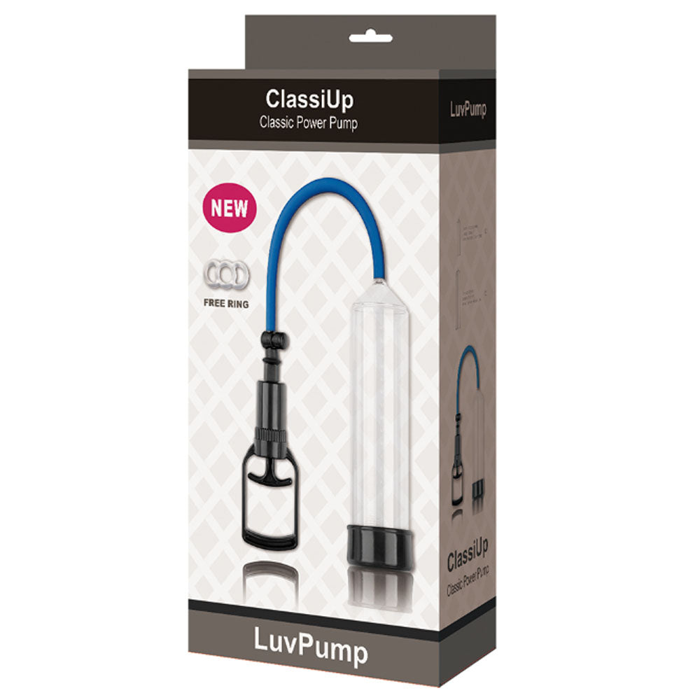 LuvPump ClassiUp Classic Power Pump - Medium - Clear Penis Pump