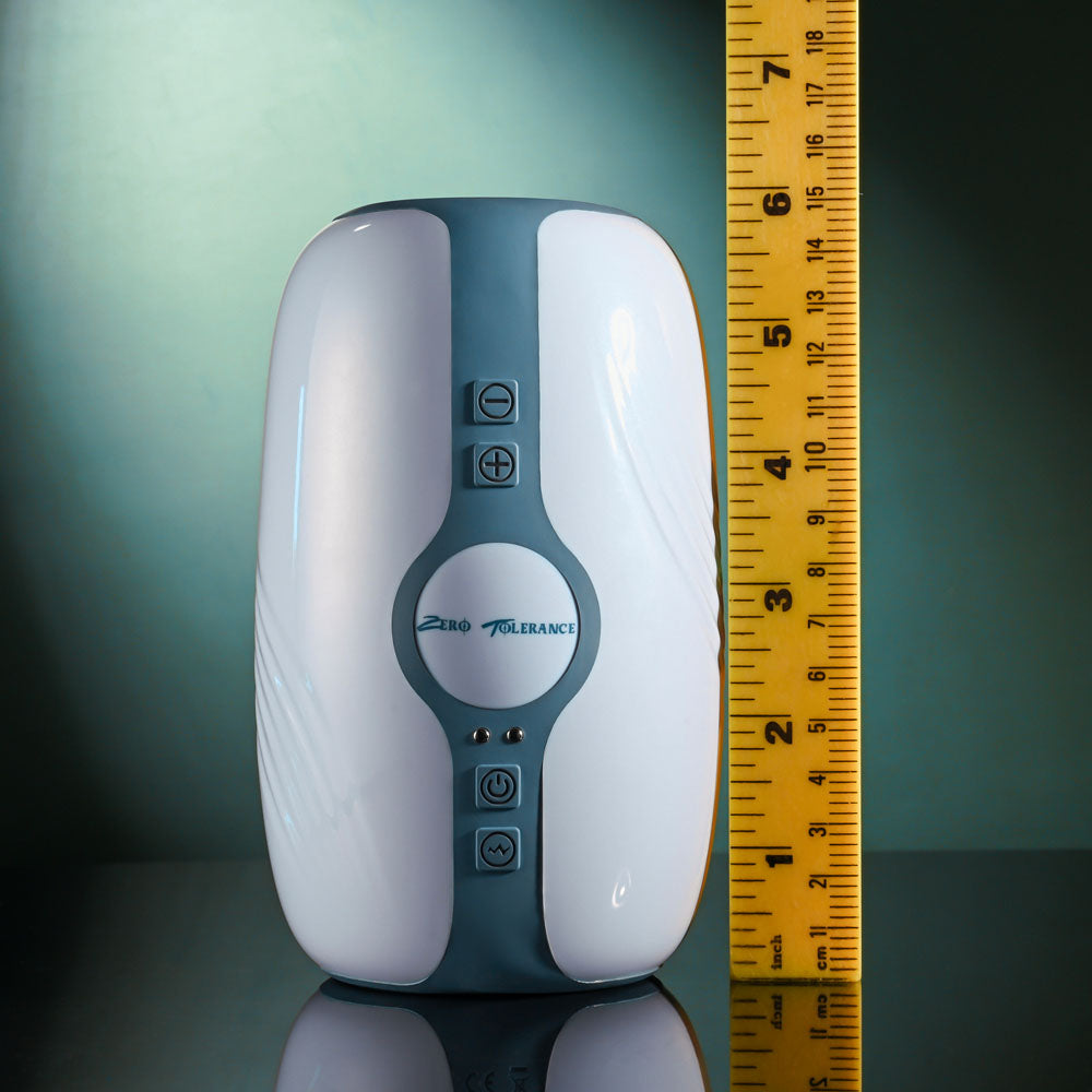 Zero Tolerance TOUCHDOWN - White 15 cm USB Rechargeable Vibrating & Tightening Stroker